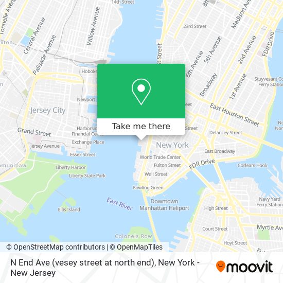 Mapa de N End Ave (vesey street at north end)
