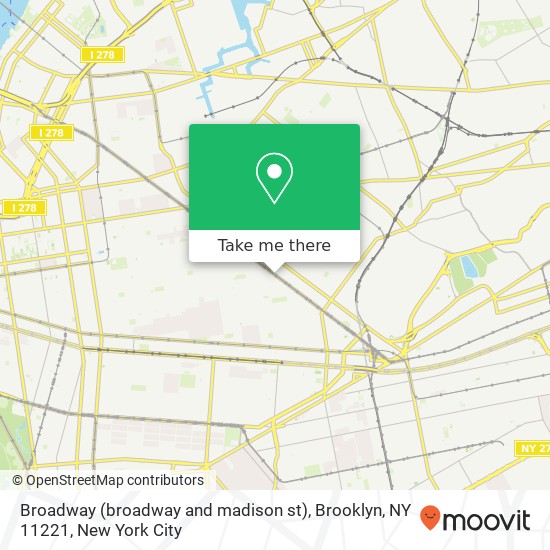 Mapa de Broadway (broadway and madison st), Brooklyn, NY 11221