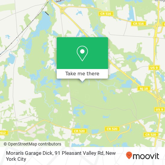 Mapa de Moran's Garage Dick, 91 Pleasant Valley Rd
