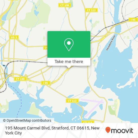 Mapa de 195 Mount Carmel Blvd, Stratford, CT 06615