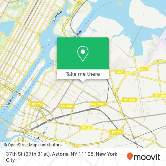 Mapa de 37th St (37th 31st), Astoria, NY 11106