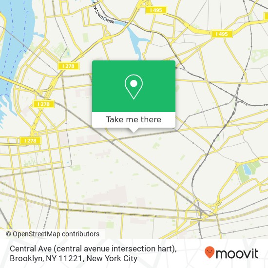 Central Ave (central avenue intersection hart), Brooklyn, NY 11221 map