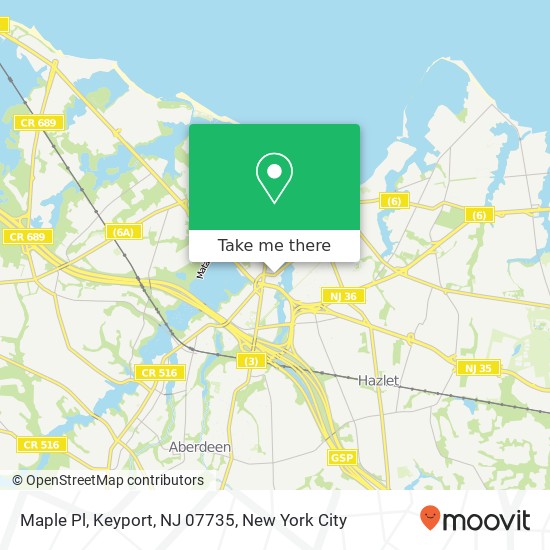Mapa de Maple Pl, Keyport, NJ 07735