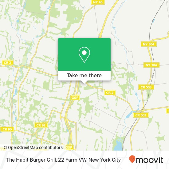 The Habit Burger Grill, 22 Farm VW map