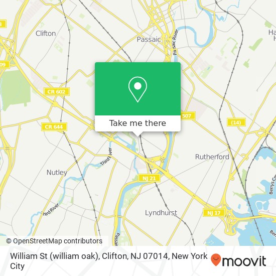 William St (william oak), Clifton, NJ 07014 map