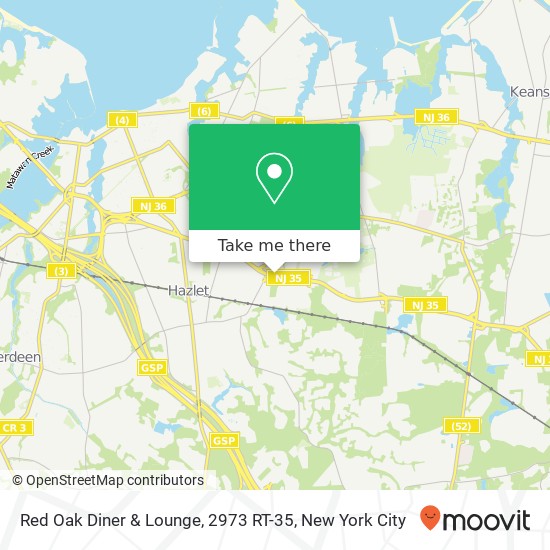 Mapa de Red Oak Diner & Lounge, 2973 RT-35