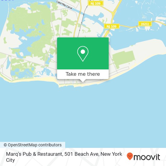 Mapa de Marq's Pub & Restaurant, 501 Beach Ave