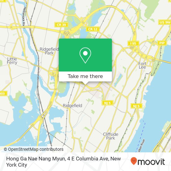 Mapa de Hong Ga Nae Nang Myun, 4 E Columbia Ave