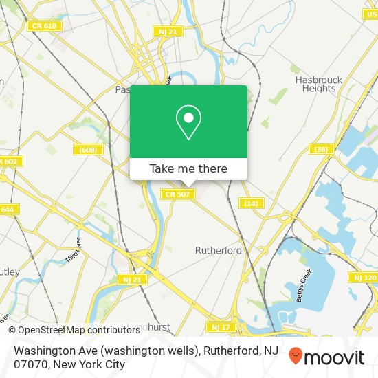 Washington Ave (washington wells), Rutherford, NJ 07070 map