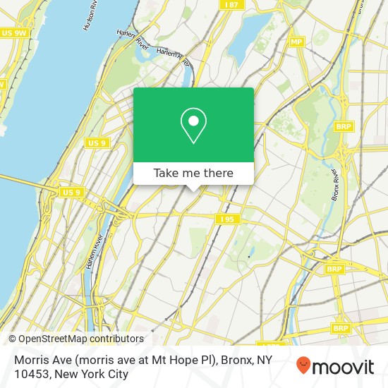 Morris Ave (morris ave at Mt Hope Pl), Bronx, NY 10453 map