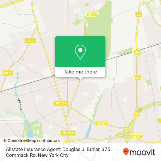 Mapa de Allstate Insurance Agent: Douglas J. Butler, 375 Commack Rd