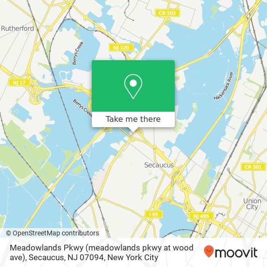 Meadowlands Pkwy (meadowlands pkwy at wood ave), Secaucus, NJ 07094 map