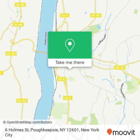 Mapa de 6 Holmes St, Poughkeepsie, NY 12601