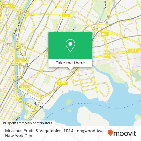 Mapa de Mi Jesus Fruits & Vegetables, 1014 Longwood Ave