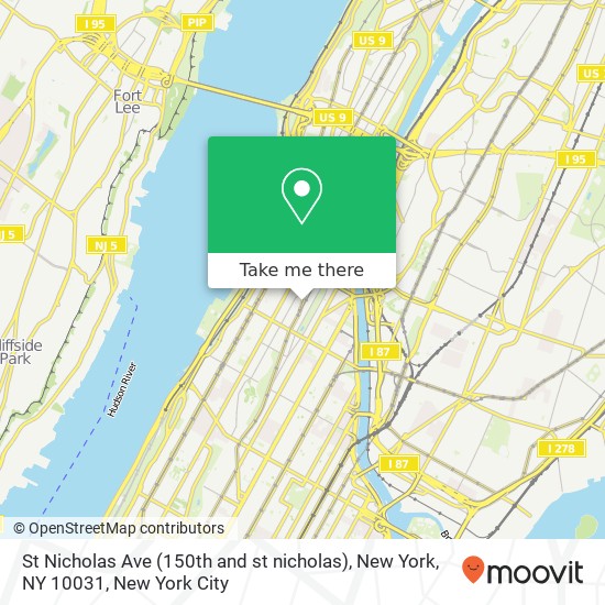 Mapa de St Nicholas Ave (150th and st nicholas), New York, NY 10031