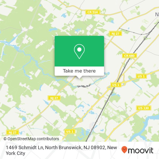 Mapa de 1469 Schmidt Ln, North Brunswick, NJ 08902