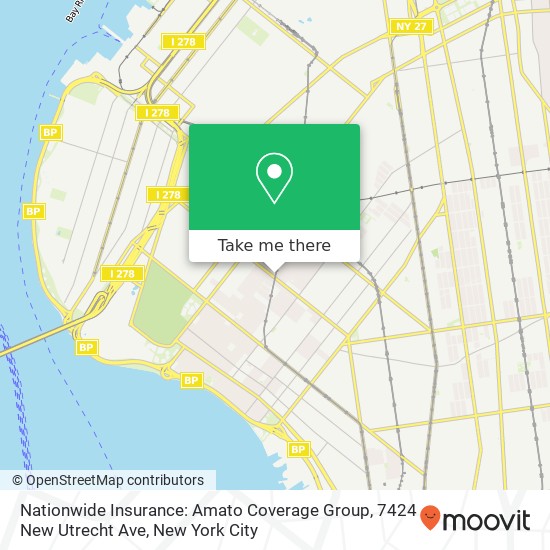 Mapa de Nationwide Insurance: Amato Coverage Group, 7424 New Utrecht Ave
