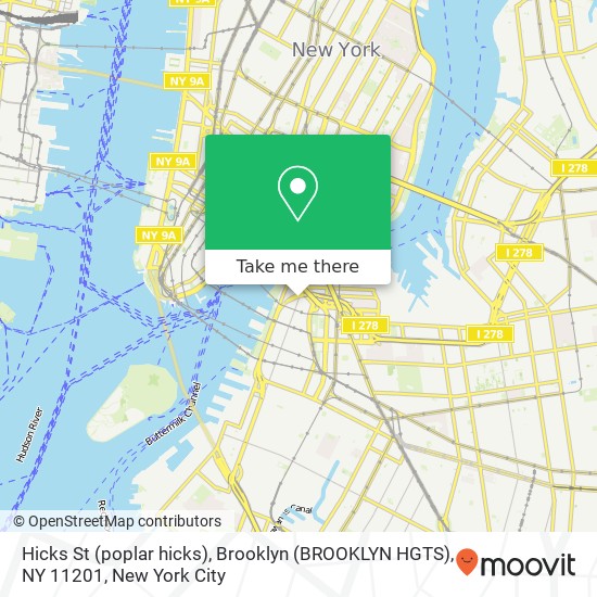 Hicks St (poplar hicks), Brooklyn (BROOKLYN HGTS), NY 11201 map