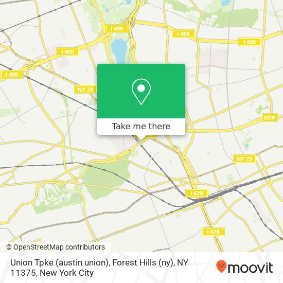 Mapa de Union Tpke (austin union), Forest Hills (ny), NY 11375