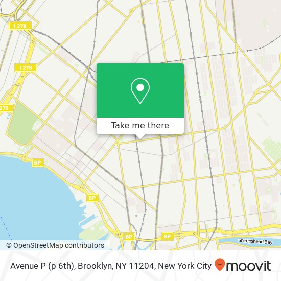 Mapa de Avenue P (p 6th), Brooklyn, NY 11204