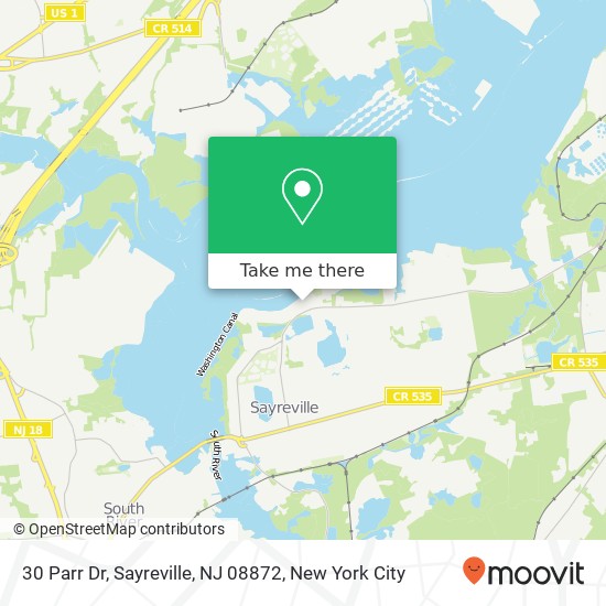 Mapa de 30 Parr Dr, Sayreville, NJ 08872