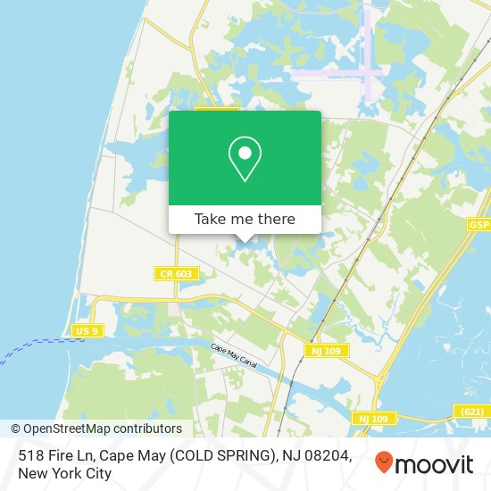 518 Fire Ln, Cape May (COLD SPRING), NJ 08204 map