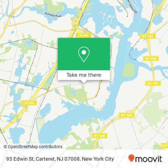 Mapa de 93 Edwin St, Carteret, NJ 07008