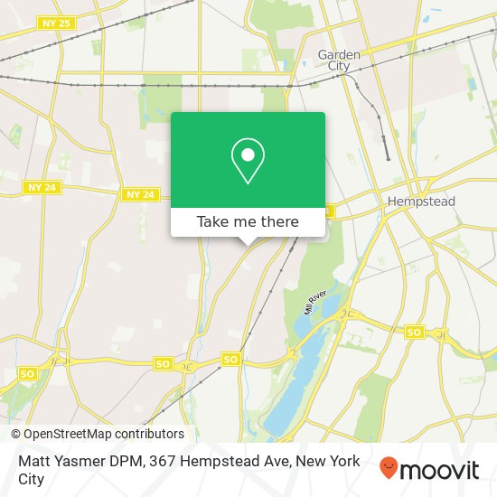 Mapa de Matt Yasmer DPM, 367 Hempstead Ave