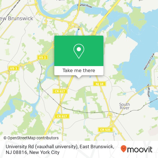 University Rd (vauxhall university), East Brunswick, NJ 08816 map