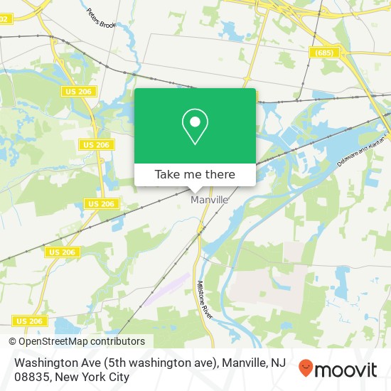 Mapa de Washington Ave (5th washington ave), Manville, NJ 08835