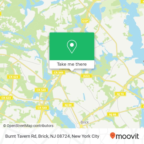 Mapa de Burnt Tavern Rd, Brick, NJ 08724