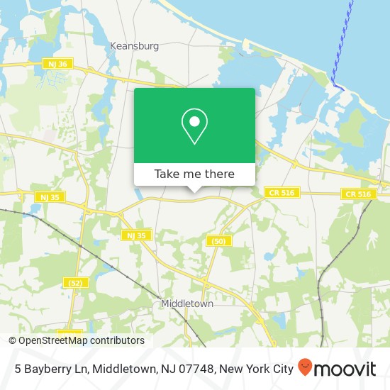Mapa de 5 Bayberry Ln, Middletown, NJ 07748