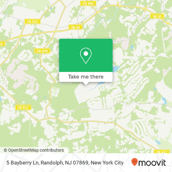 Mapa de 5 Bayberry Ln, Randolph, NJ 07869