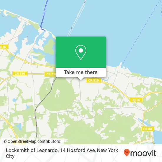 Mapa de Locksmith of Leonardo, 14 Hosford Ave