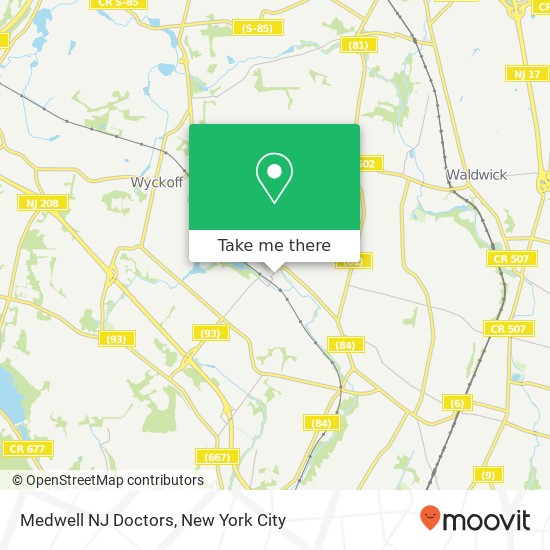 Medwell NJ Doctors, 33 Central Ave map