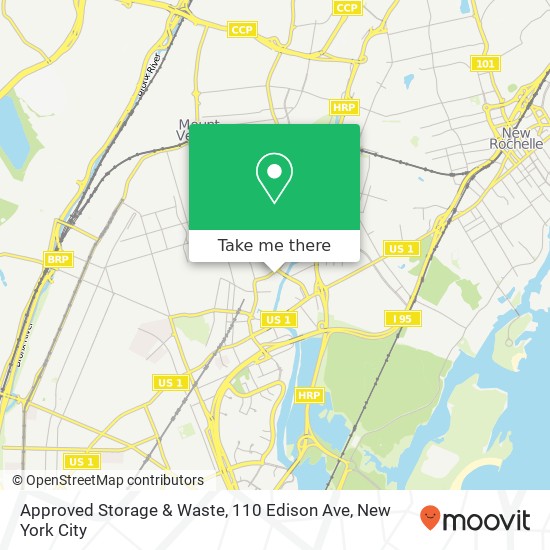 Mapa de Approved Storage & Waste, 110 Edison Ave