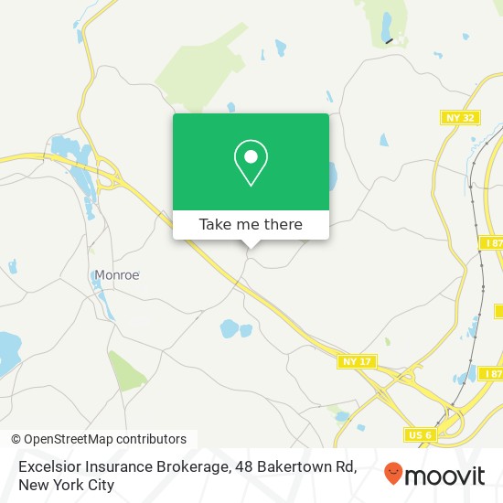 Mapa de Excelsior Insurance Brokerage, 48 Bakertown Rd