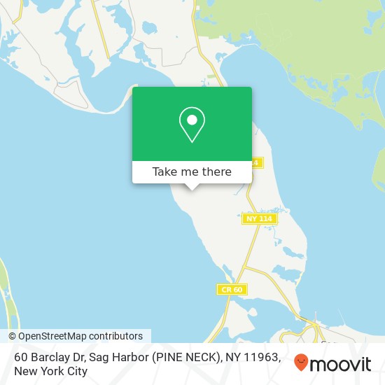 60 Barclay Dr, Sag Harbor (PINE NECK), NY 11963 map