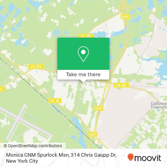 Mapa de Monica CNM Spurlock Msn, 314 Chris Gaupp Dr