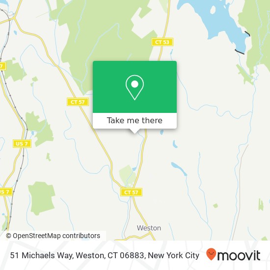 Mapa de 51 Michaels Way, Weston, CT 06883