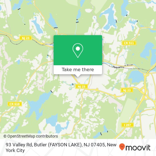 Mapa de 93 Valley Rd, Butler (FAYSON LAKE), NJ 07405