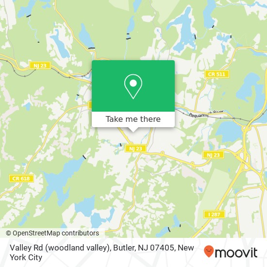 Mapa de Valley Rd (woodland valley), Butler, NJ 07405