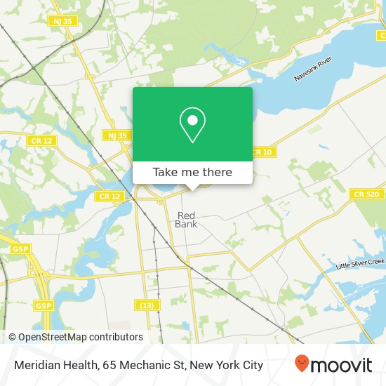 Mapa de Meridian Health, 65 Mechanic St