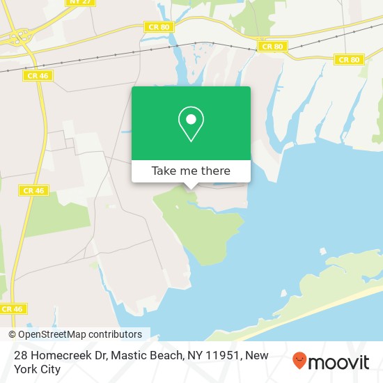 28 Homecreek Dr, Mastic Beach, NY 11951 map