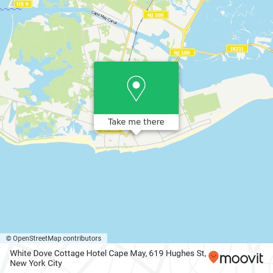 Mapa de White Dove Cottage Hotel Cape May, 619 Hughes St