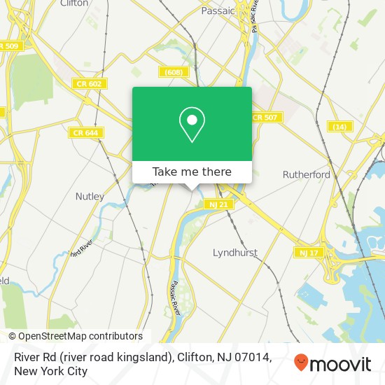 River Rd (river road kingsland), Clifton, NJ 07014 map