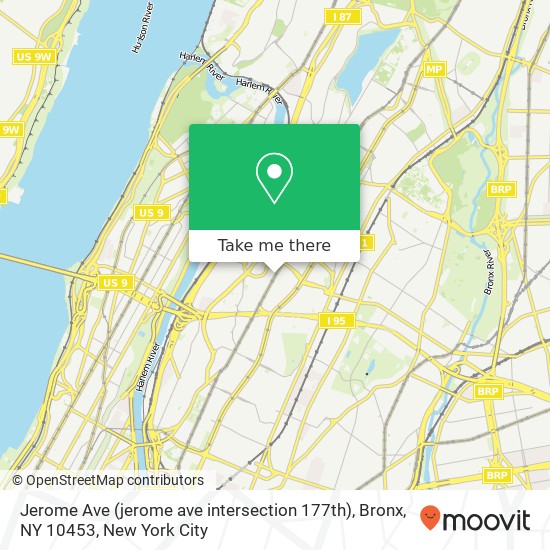 Mapa de Jerome Ave (jerome ave intersection 177th), Bronx, NY 10453
