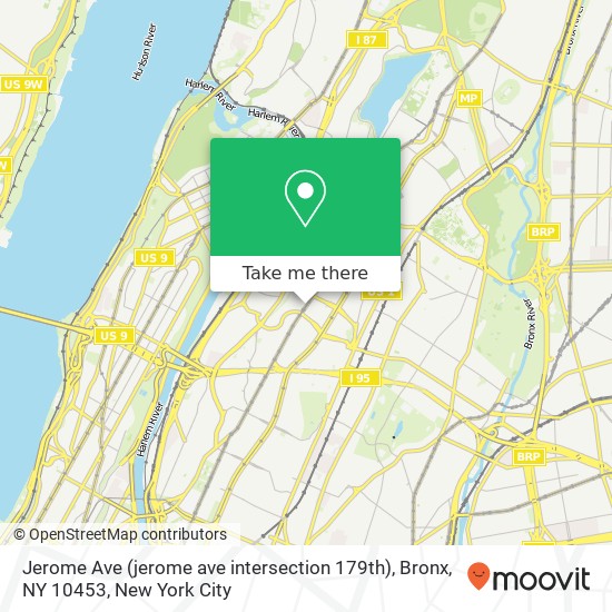 Mapa de Jerome Ave (jerome ave intersection 179th), Bronx, NY 10453