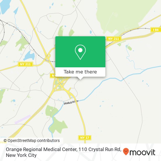 Mapa de Orange Regional Medical Center, 110 Crystal Run Rd