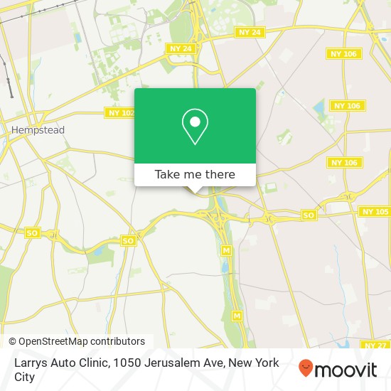 Mapa de Larrys Auto Clinic, 1050 Jerusalem Ave